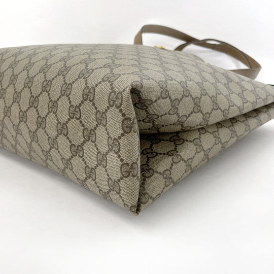 GUCCI Tote Bag 39.02.091 GG Supreme canvas, leather Brown Sherry line Old Gucci
