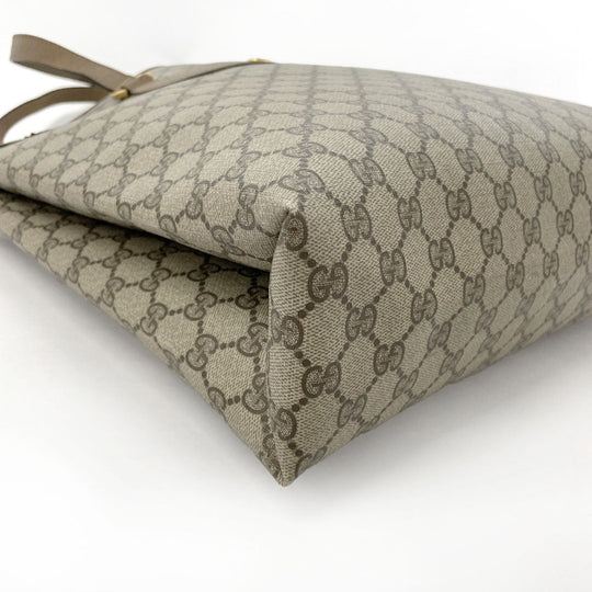 GUCCI Tote Bag 39.02.091 GG Supreme canvas, leather Brown Sherry line Old Gucci