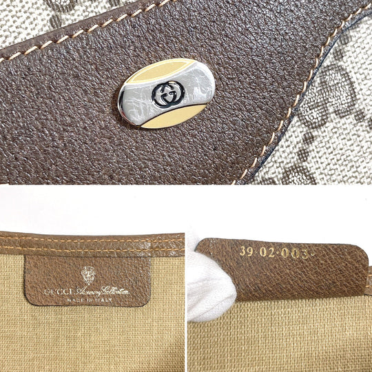 GUCCI Tote Bag 39・02・003 GG Supreme canvas, leather Brown Sherry line Old Gucci