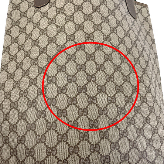 GUCCI Tote Bag 39・02・003 GG Supreme canvas, leather Brown Sherry line Old Gucci