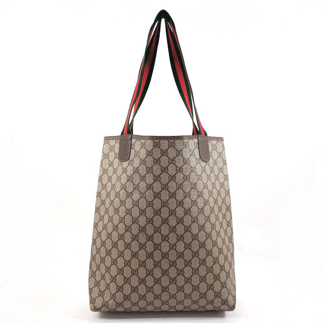 GUCCI Tote Bag 39・02・003 GG Supreme canvas, leather Brown Sherry line Old Gucci