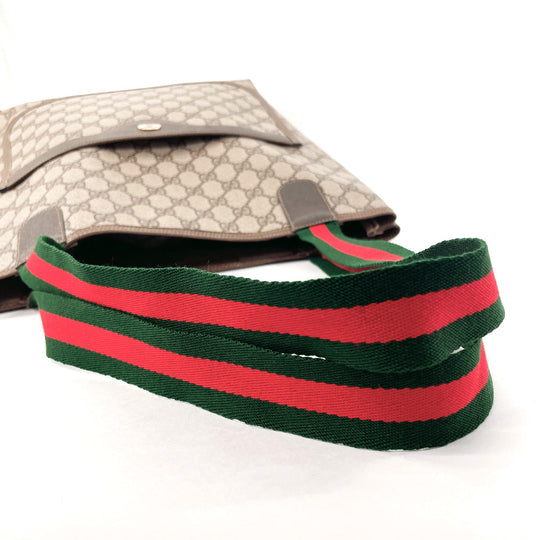 GUCCI Tote Bag 39・02・003 GG Supreme canvas, leather Brown Sherry line Old Gucci