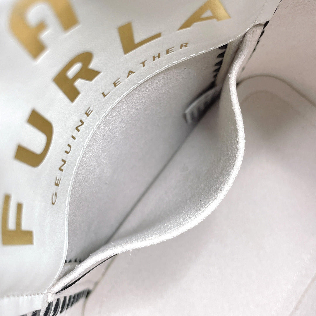 Furla Handbag WB00353 leather white 2WAY Mia Stella Women Used Authentic