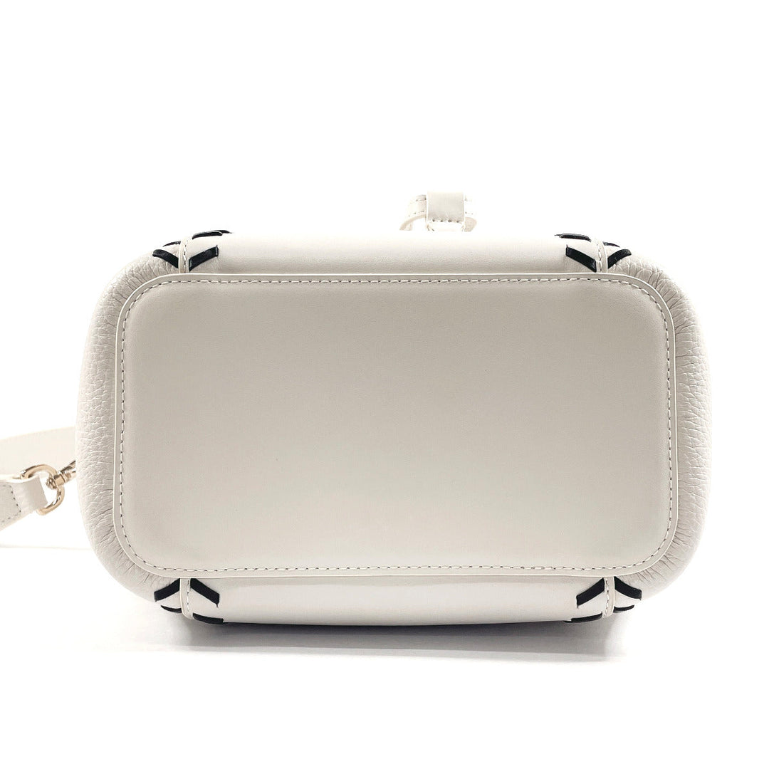 Furla Handbag WB00353 leather white 2WAY Mia Stella Women Used Authentic