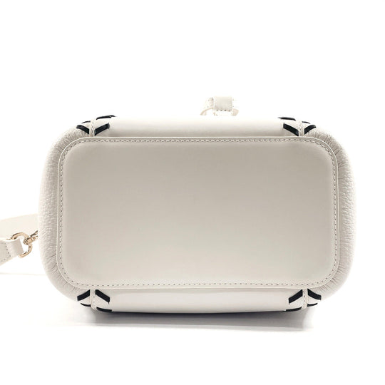 Furla Handbag WB00353 leather white 2WAY Mia Stella Women Used Authentic