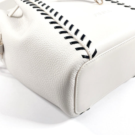Furla Handbag WB00353 leather white 2WAY Mia Stella Women Used Authentic