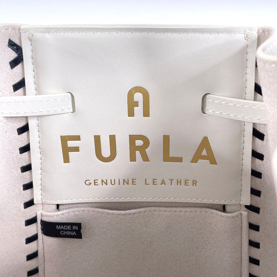 Furla Handbag WB00353 leather white 2WAY Mia Stella Women Used Authentic
