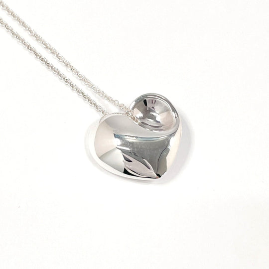 TIFFANY&Co. Necklace Silver925 Silver Fold heart Women Used Authentic
