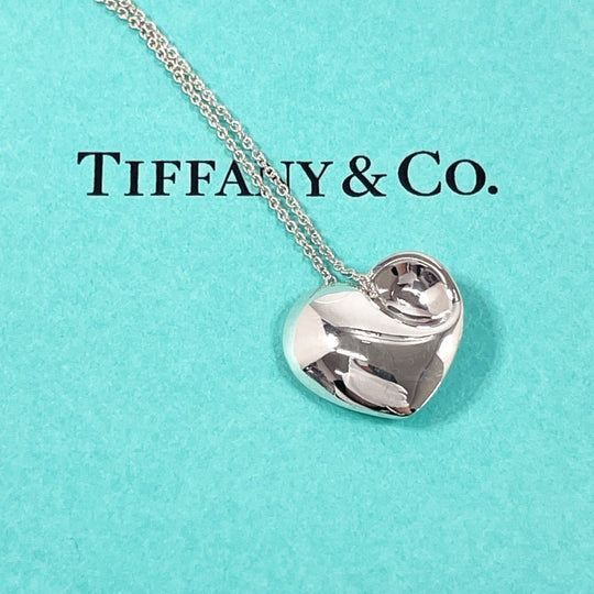 TIFFANY&Co. Necklace Silver925 Silver Fold heart Women Used Authentic