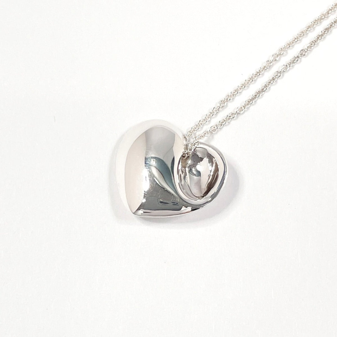 TIFFANY&Co. Necklace Silver925 Silver Fold heart Women Used Authentic