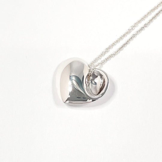 TIFFANY&Co. Necklace Silver925 Silver Fold heart Women Used Authentic