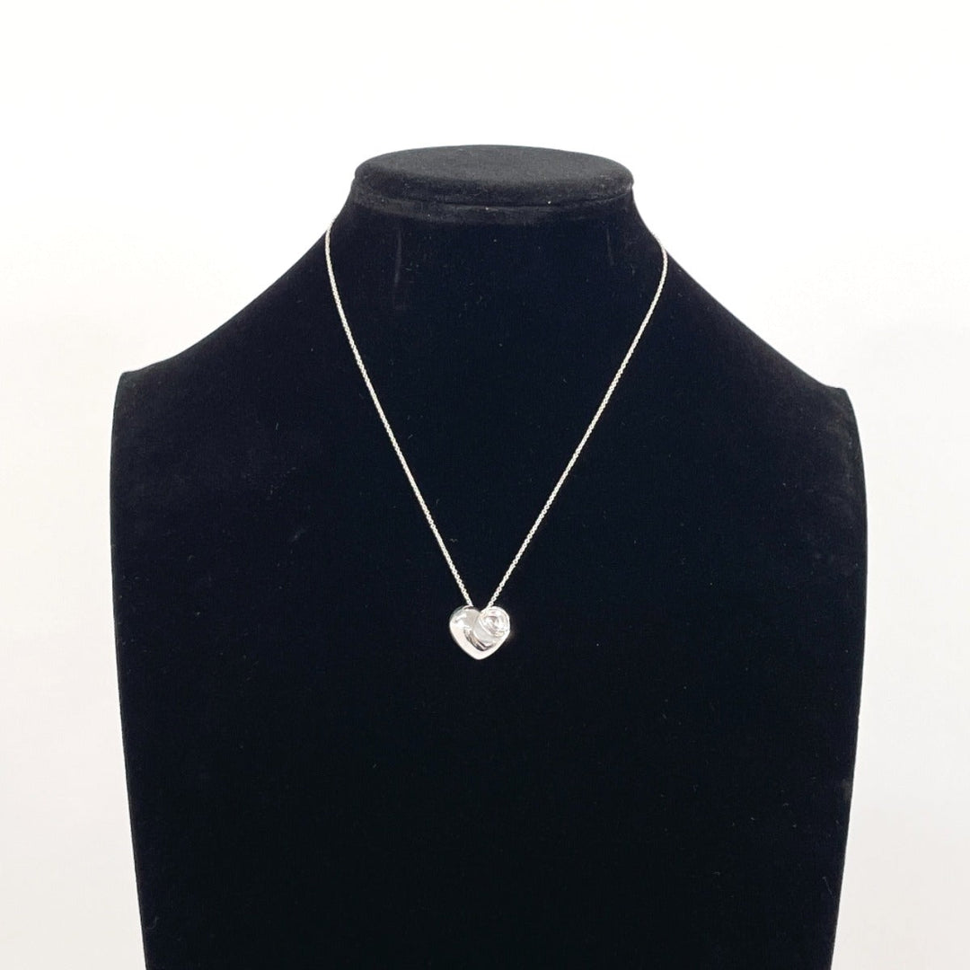 TIFFANY&Co. Necklace Silver925 Silver Fold heart Women Used Authentic