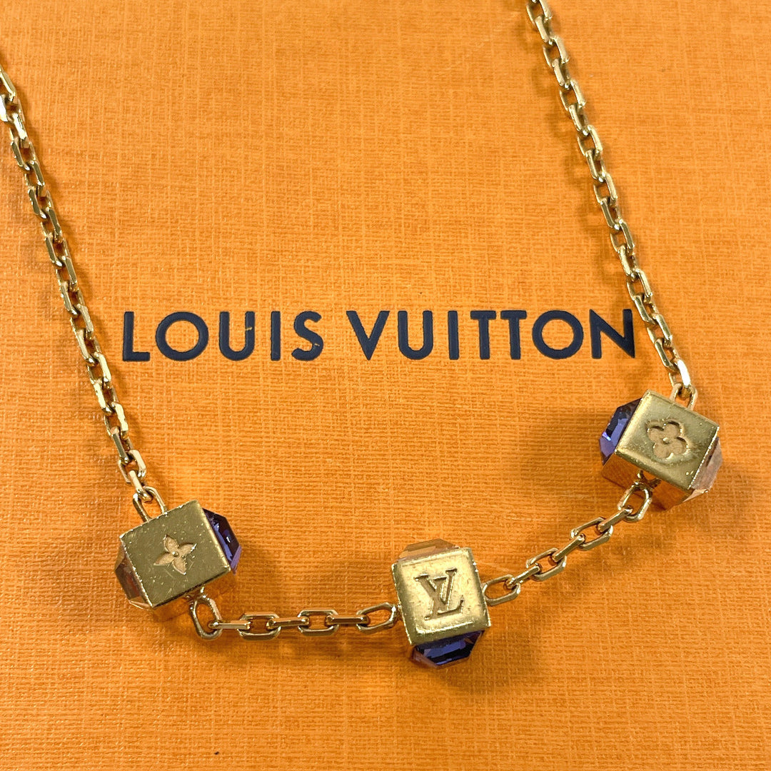 LOUIS VUITTON Necklace M65096 Metal, Swarovski gold Corey Gamble