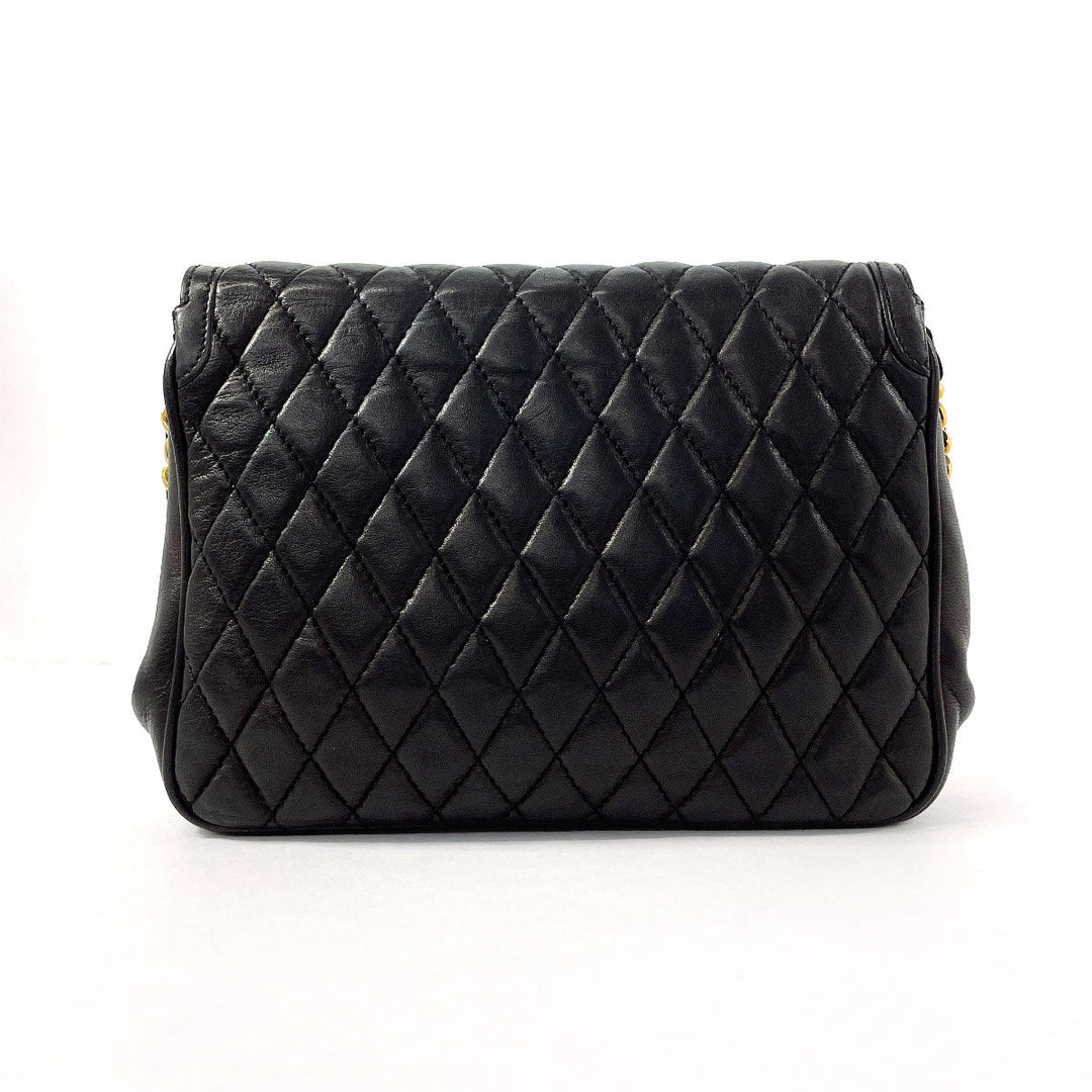 BALLY Shoulder Bag leather black 2WAY Quilting Chain Shoulder