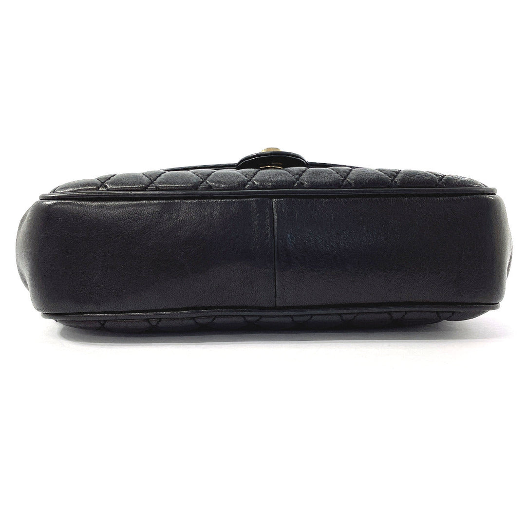 BALLY Shoulder Bag leather black 2WAY Quilting Chain Shoulder
