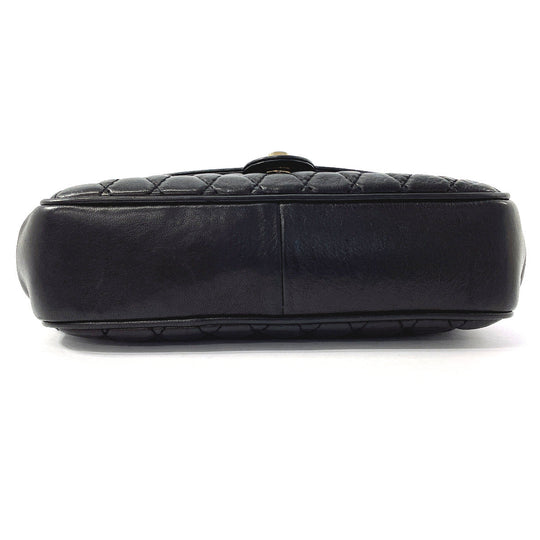 BALLY Shoulder Bag leather black 2WAY Quilting Chain Shoulder