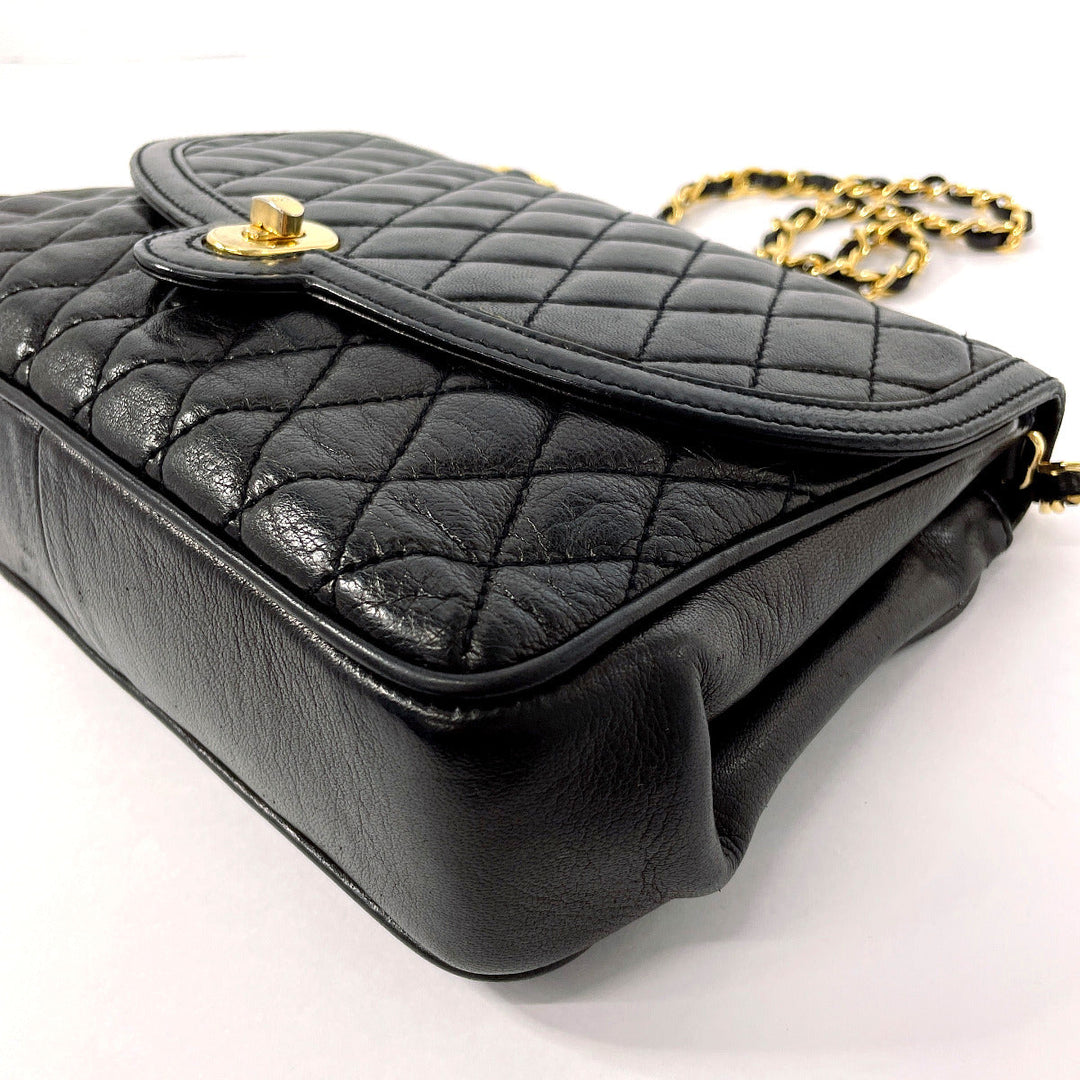 BALLY Shoulder Bag leather black 2WAY Quilting Chain Shoulder