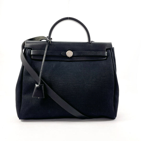 HERMES Handbag Towar Officier black 2WAY Herbag PM