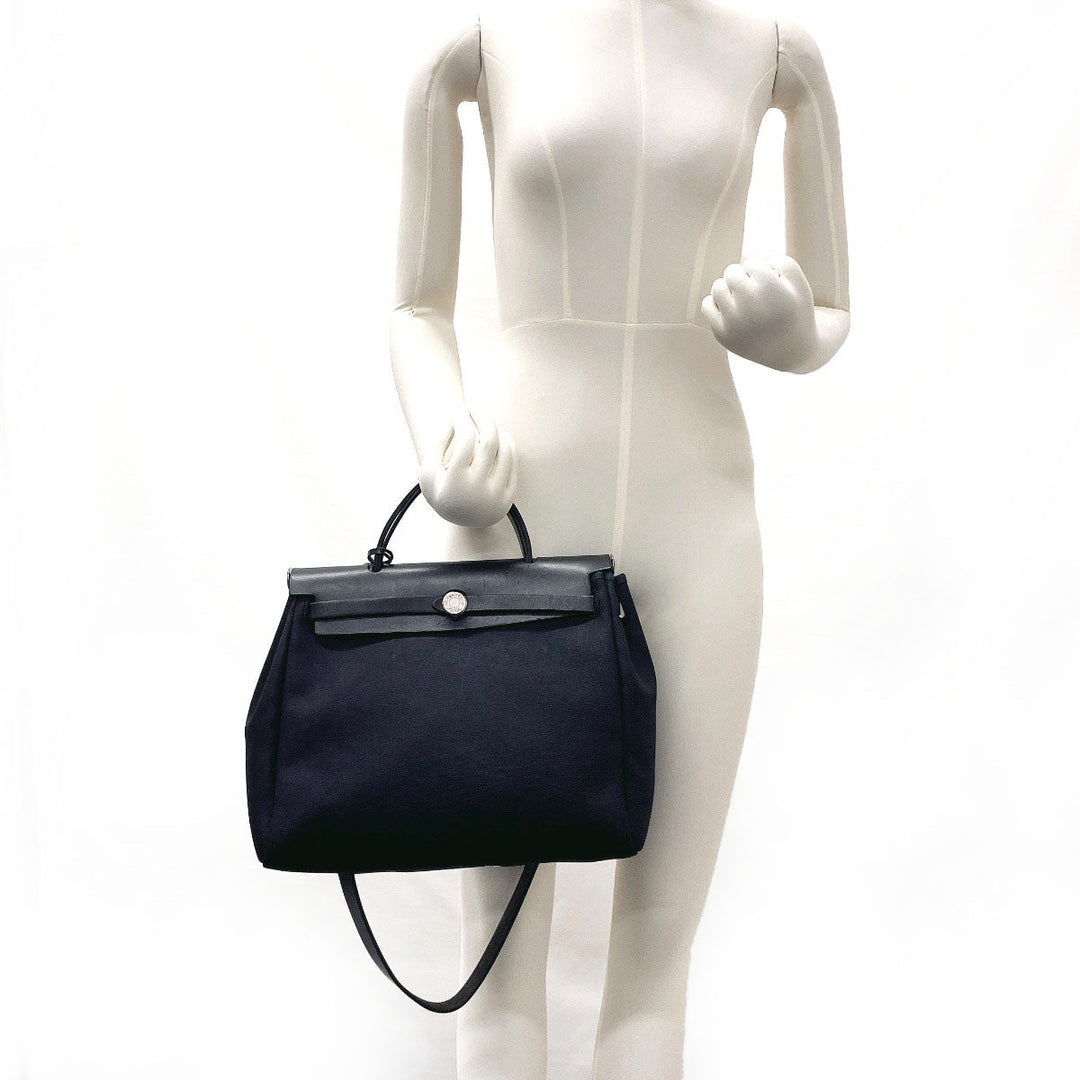 HERMES Handbag Towar Officier black 2WAY Herbag PM