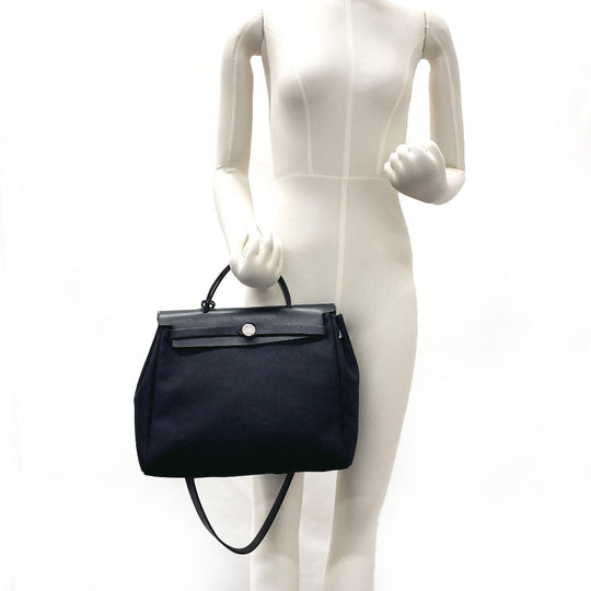 HERMES Handbag Towar Officier black 2WAY Herbag PM