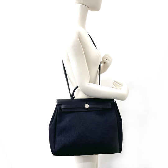 HERMES Handbag Towar Officier black 2WAY Herbag PM
