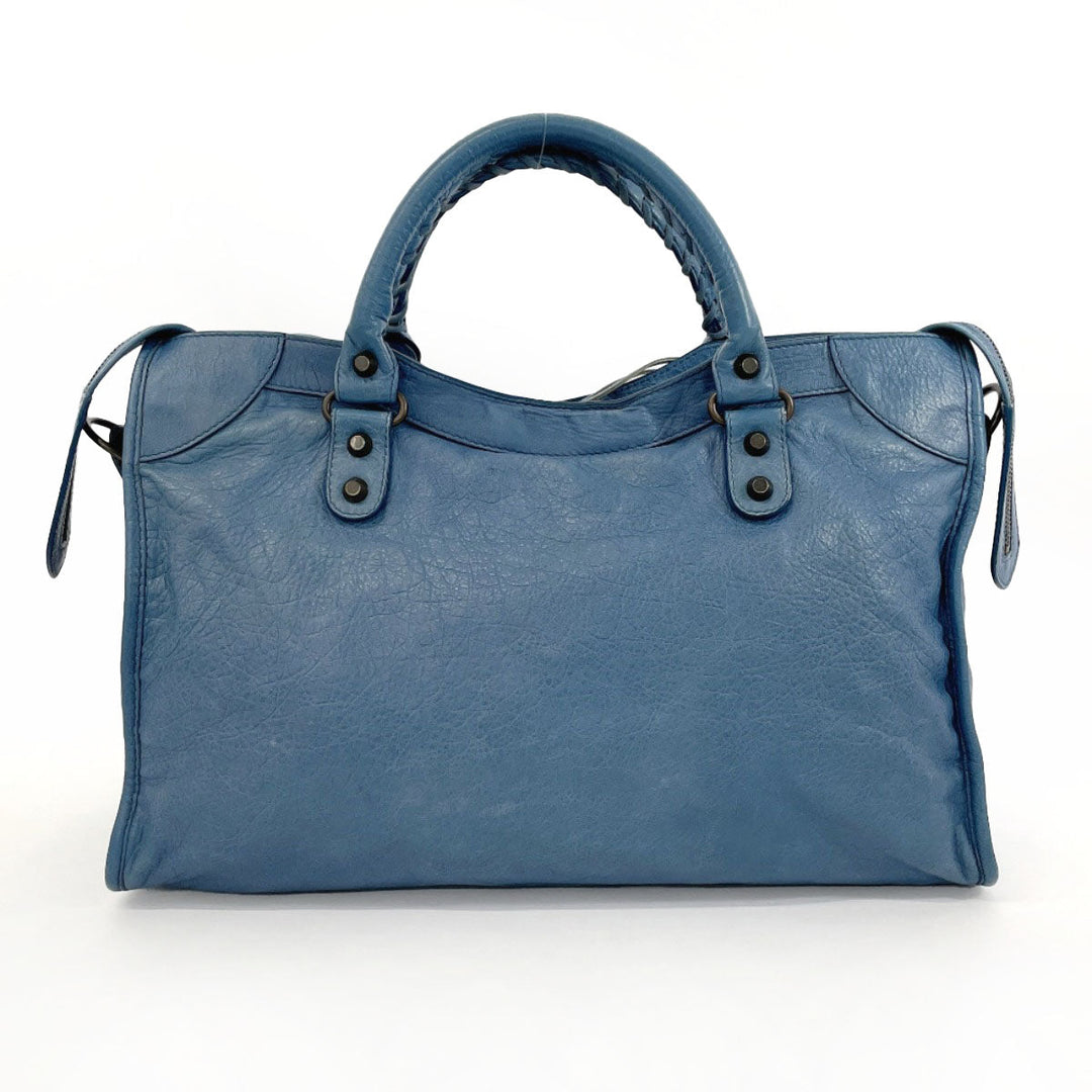 BALENCIAGA Handbag 115748・4245 leather blue The city