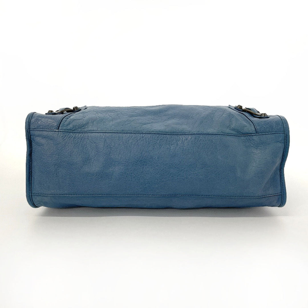 BALENCIAGA Handbag 115748・4245 leather blue The city