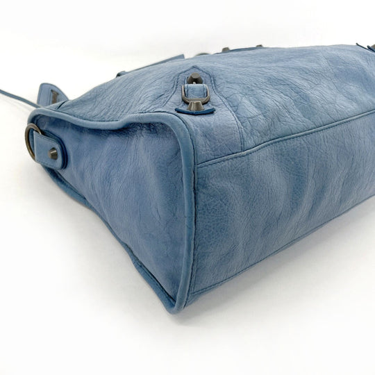 BALENCIAGA Handbag 115748・4245 leather blue The city