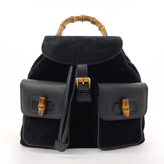 GUCCI Backpack 003・1998 Suede, Leather black Bamboo