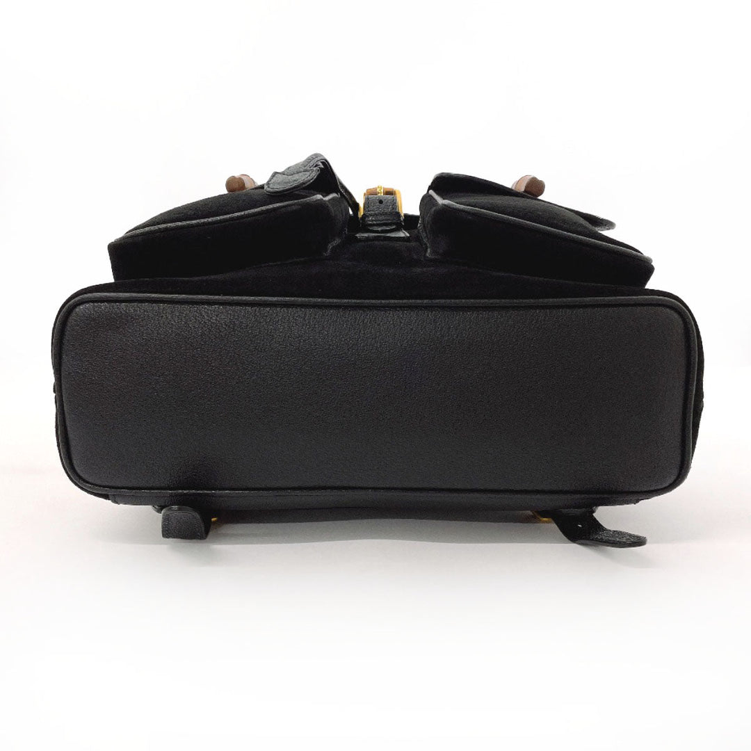 GUCCI Backpack 003・1998 Suede, Leather black Bamboo