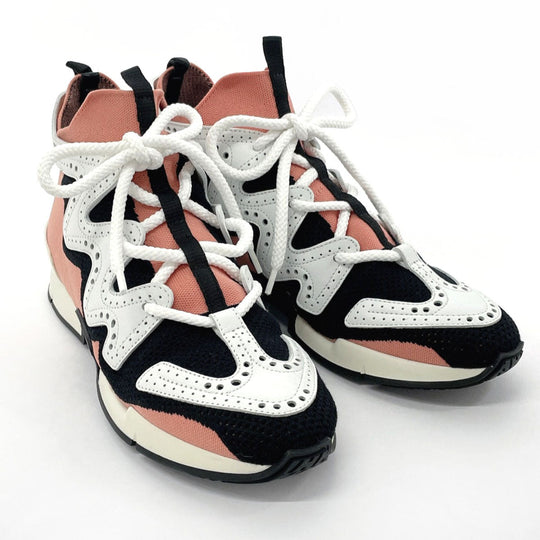 HERMES sneakers Leather, Canvas pink 37