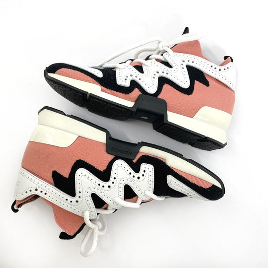 HERMES sneakers Leather, Canvas pink 37