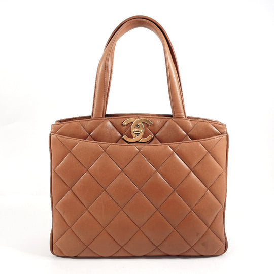 CHANEL Handbag lambskin Brown Matrasse COCO Mark Women Used Authentic