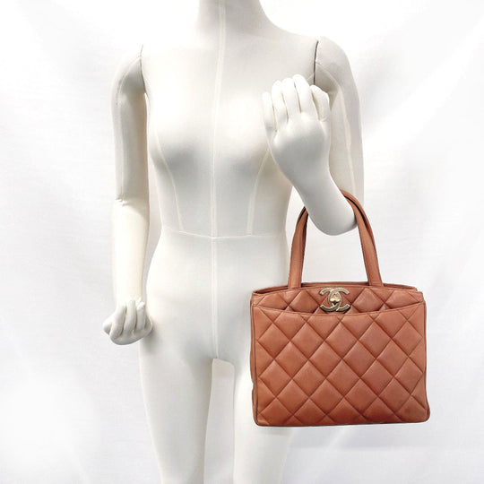 CHANEL Handbag lambskin Brown Matrasse COCO Mark Women Used Authentic