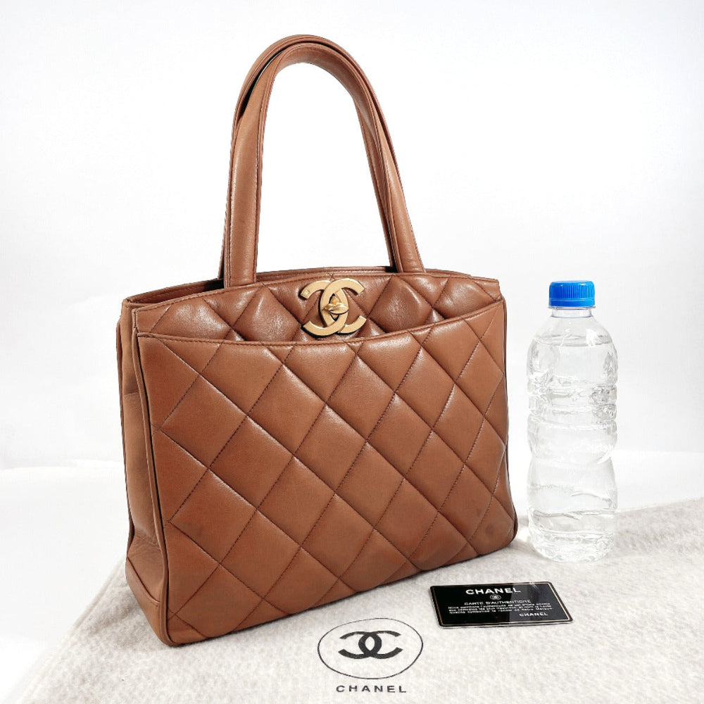 CHANEL Handbag lambskin Brown Matrasse COCO Mark Women Used Authentic