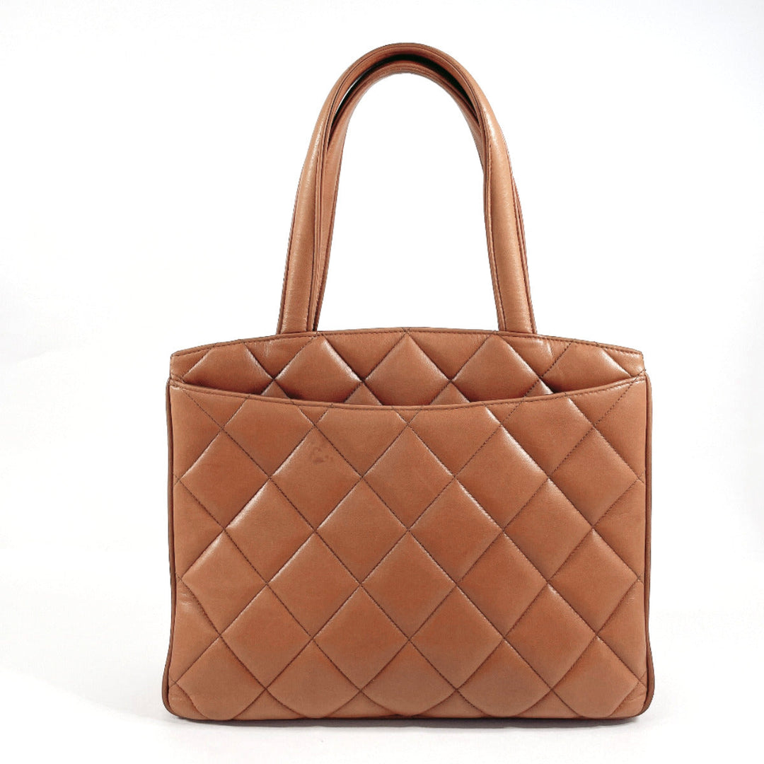 CHANEL Handbag lambskin Brown Matrasse COCO Mark Women Used Authentic