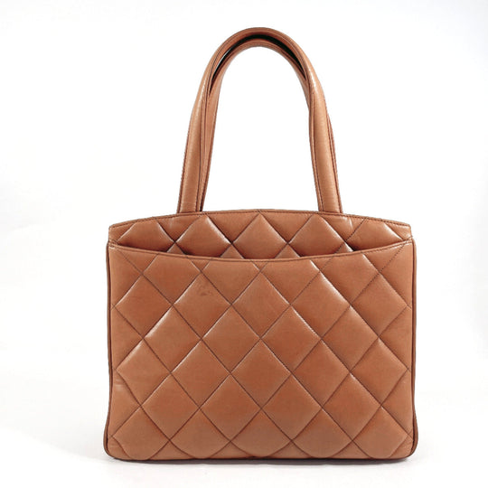 CHANEL Handbag lambskin Brown Matrasse COCO Mark Women Used Authentic