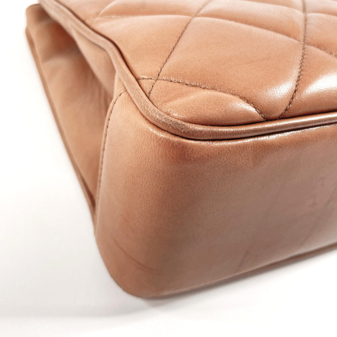 CHANEL Handbag lambskin Brown Matrasse COCO Mark Women Used Authentic