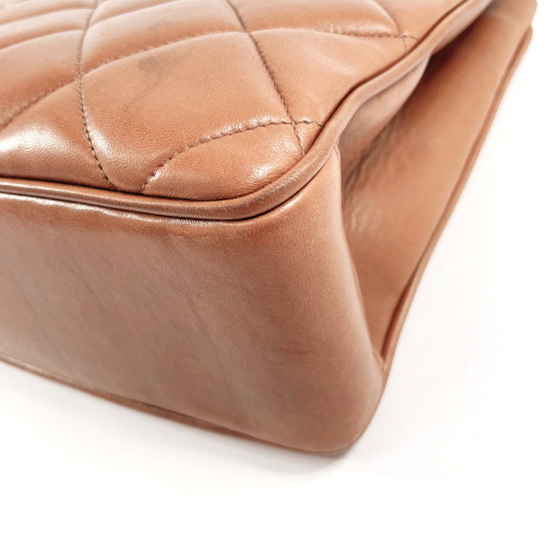 CHANEL Handbag lambskin Brown Matrasse COCO Mark Women Used Authentic