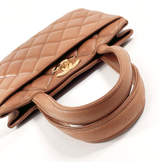 CHANEL Handbag lambskin Brown Matrasse COCO Mark Women Used Authentic