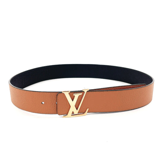 LOUIS VUITTON belt M9151 Taurillon Clemence black reversible Sunture LV Initial 34/85