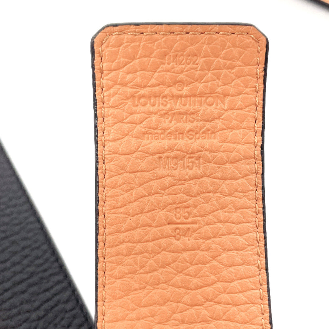 LOUIS VUITTON belt M9151 Taurillon Clemence black reversible Sunture LV Initial 34/85