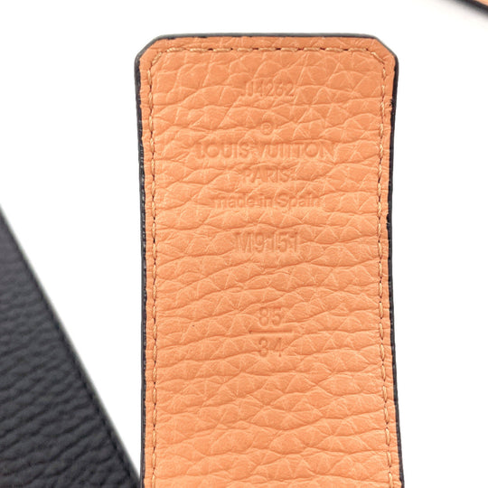 LOUIS VUITTON belt M9151 Taurillon Clemence black reversible Sunture LV Initial 34/85