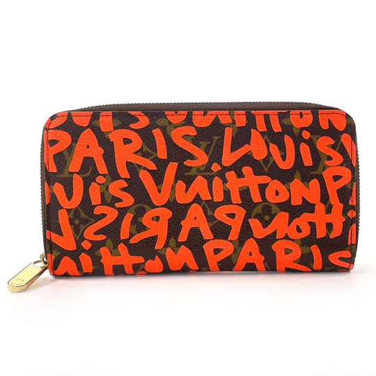 LOUIS VUITTON Long Wallet Purse M93711 Monogram canvas Brown Monogram graffiti Zippy wallet unisex Used Authentic