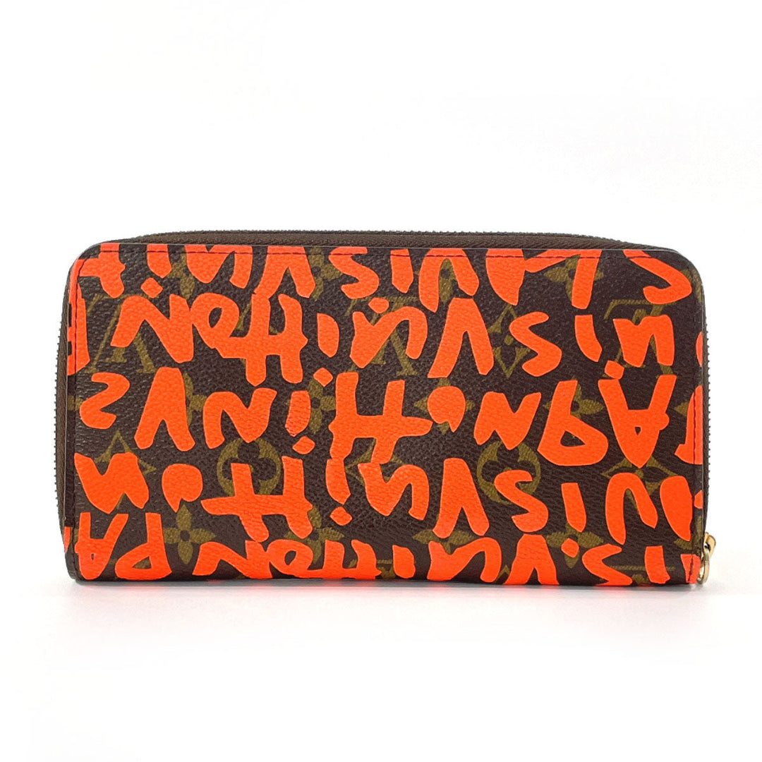 LOUIS VUITTON Long Wallet Purse M93711 Monogram canvas Brown Monogram graffiti Zippy wallet unisex Used Authentic