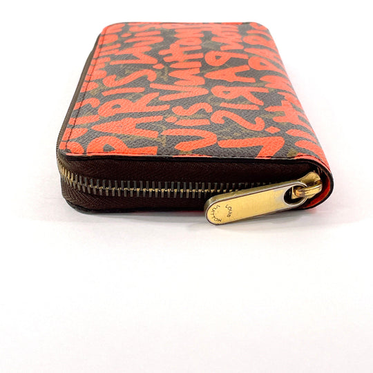 LOUIS VUITTON Long Wallet Purse M93711 Monogram canvas Brown Monogram graffiti Zippy wallet unisex Used Authentic