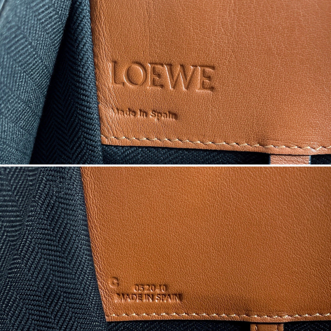 LOEWE Handbag leather Brown 2WAY Hammock Small Women Used Authentic