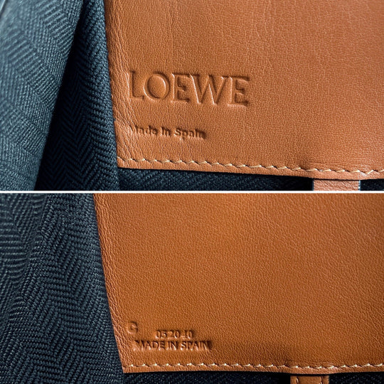 LOEWE Handbag leather Brown 2WAY Hammock Small Women Used Authentic