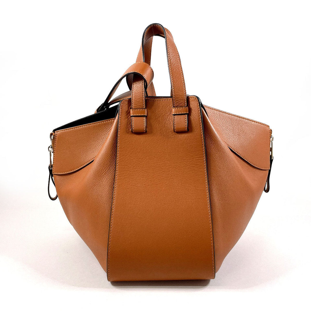 LOEWE Handbag leather Brown 2WAY Hammock Small Women Used Authentic