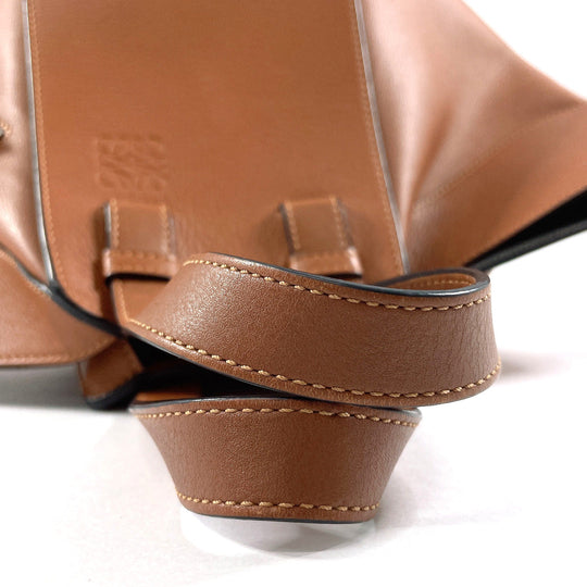 LOEWE Handbag leather Brown 2WAY Hammock Small Women Used Authentic